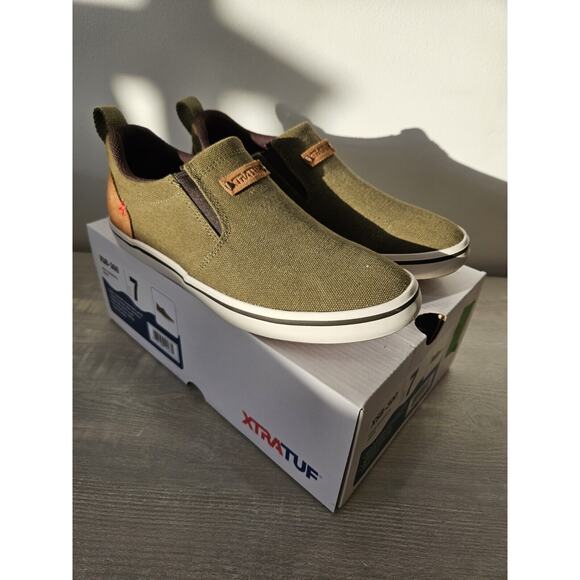 Xtratuf Sharkbyte Deck Slip Resistant Mens Green Sneakers Shoes Olive Size 7 - Picture 1 of 7